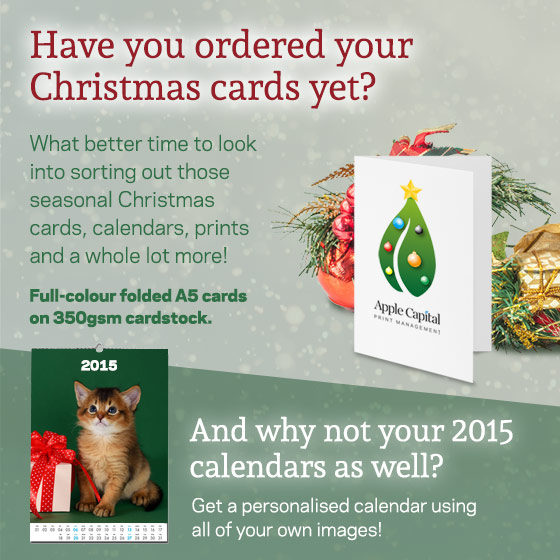 Get your Christmas cards ready for this holiday season. And what a better time to look into sorting out those seasonal Christmas cards, calendars, prints and a whole lot more! And why not your 2015 calendars as well? Get a personalised calendar using all of your own images!