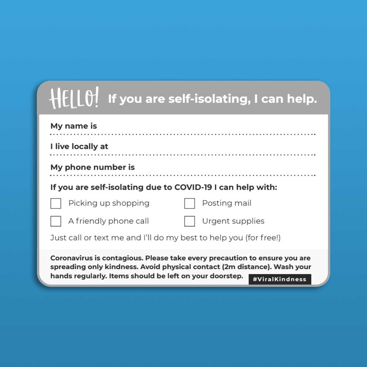 Apple Capital Print - Coronavirus Essentials - Self-Isolating Postcard