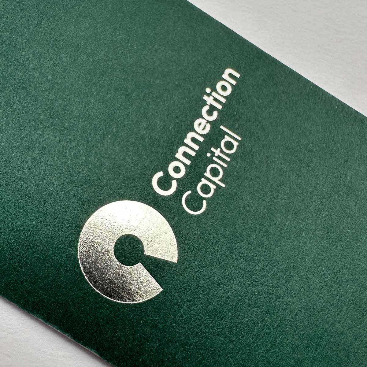 Apple Capital | Connection Capital business card with silver foil